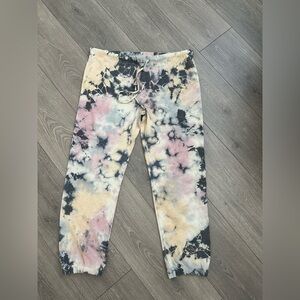 NWOT Free People FP Movement Tie-Dye Jogger Drawstring Pants Pink Gray Medium